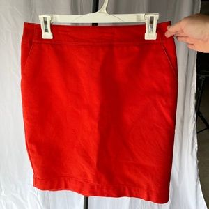 Merona Orange/Red Stretch Pencil Skirt